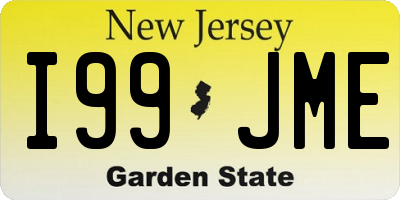 NJ license plate I99JME