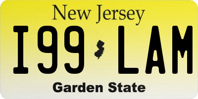 NJ license plate I99LAM