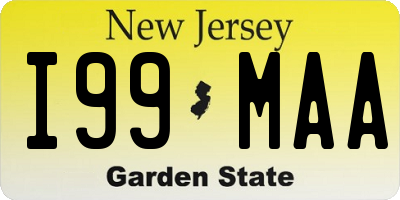 NJ license plate I99MAA