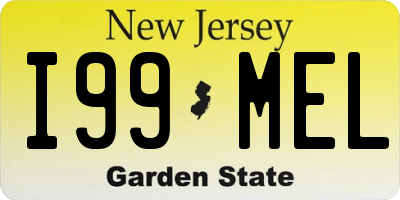 NJ license plate I99MEL