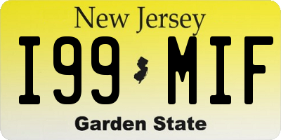NJ license plate I99MIF