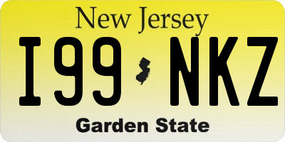 NJ license plate I99NKZ