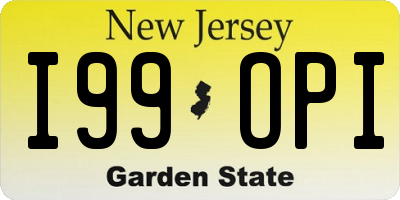 NJ license plate I99OPI