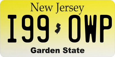 NJ license plate I99OWP