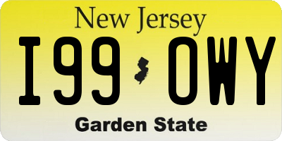 NJ license plate I99OWY