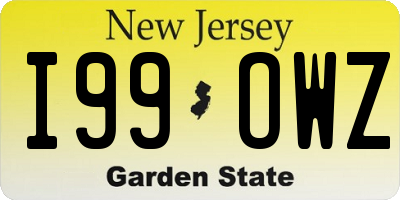 NJ license plate I99OWZ