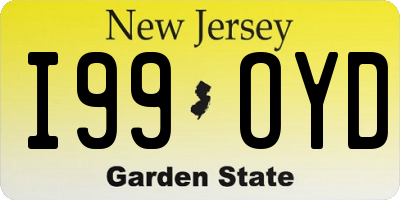 NJ license plate I99OYD