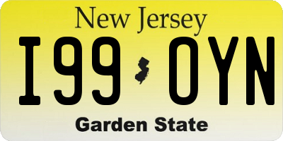 NJ license plate I99OYN