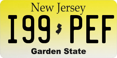 NJ license plate I99PEF