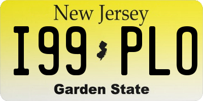 NJ license plate I99PLO