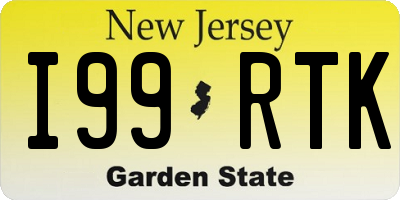 NJ license plate I99RTK
