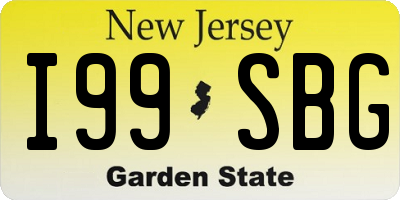 NJ license plate I99SBG