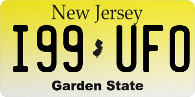 NJ license plate I99UFO