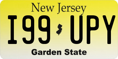 NJ license plate I99UPY