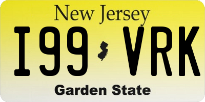 NJ license plate I99VRK