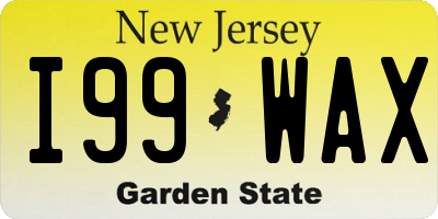 NJ license plate I99WAX