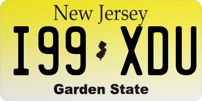NJ license plate I99XDU
