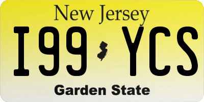 NJ license plate I99YCS