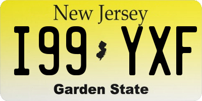 NJ license plate I99YXF
