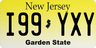 NJ license plate I99YXY