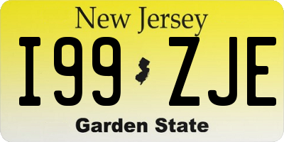 NJ license plate I99ZJE