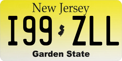 NJ license plate I99ZLL