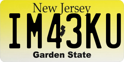 NJ license plate IM43KU