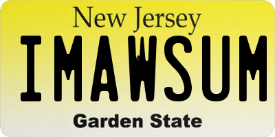 NJ license plate IMAWSUM