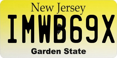 NJ license plate IMWB69X