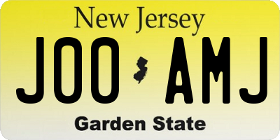 NJ license plate J00AMJ
