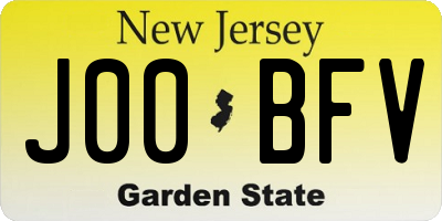 NJ license plate J00BFV