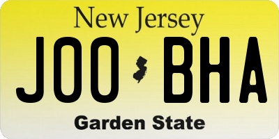 NJ license plate J00BHA