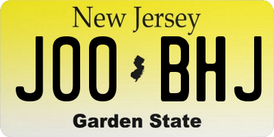 NJ license plate J00BHJ
