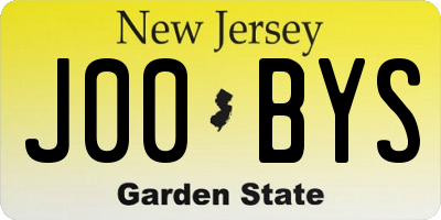 NJ license plate J00BYS