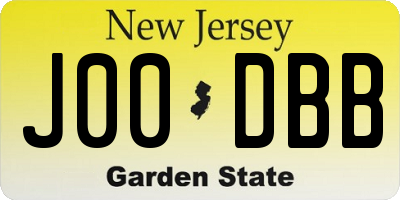 NJ license plate J00DBB