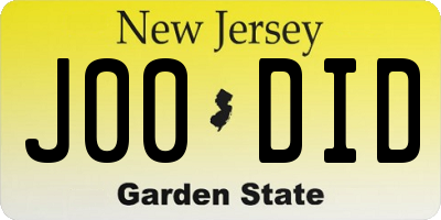 NJ license plate J00DID