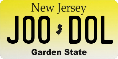 NJ license plate J00DOL