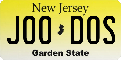 NJ license plate J00DOS