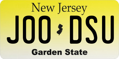 NJ license plate J00DSU