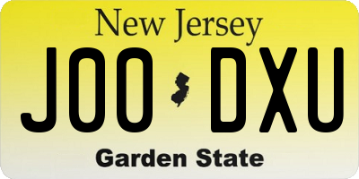 NJ license plate J00DXU