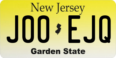 NJ license plate J00EJQ