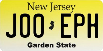 NJ license plate J00EPH