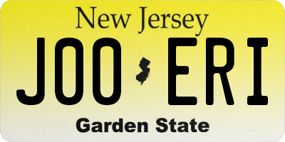 NJ license plate J00ERI