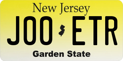 NJ license plate J00ETR