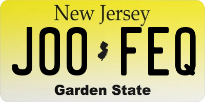 NJ license plate J00FEQ