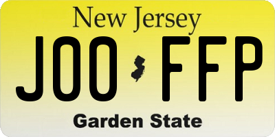 NJ license plate J00FFP
