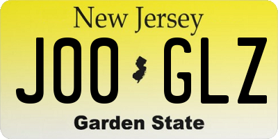 NJ license plate J00GLZ