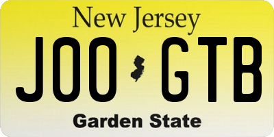 NJ license plate J00GTB