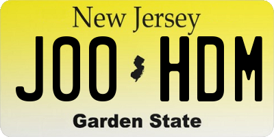 NJ license plate J00HDM