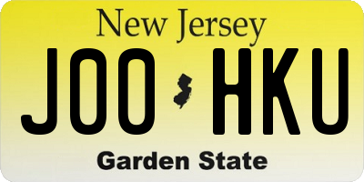 NJ license plate J00HKU